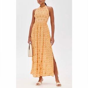 REVOLVE by Sundress Luce Arizona Metallic Sun Halter Maxi Dress, NEW